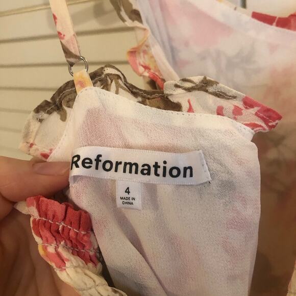 Reformation Cassandra Floral Dress in Farrah Size 4 - Picture 8 of 12